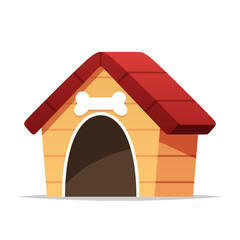 Wall Mural - Dog house vector isolated illustration