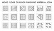 © DifferR - Wood floor or floor finishing and material vector icon set design.