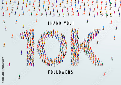 Fotomural Thank you, 10k or ten thousand followers celebration design