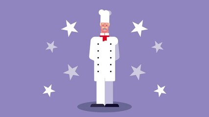 Canvas Print - chef professional worker avatar character