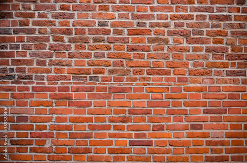 Weathered red brick wall background, texture Canvas Print