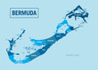 Bermuda country island political map. Detailed vector illustration with isolated provinces, departments, regions, states and cities easy to ungroup.