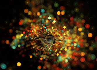 Wall Mural - abstract fractal background, texture, bokeh, fractal ball