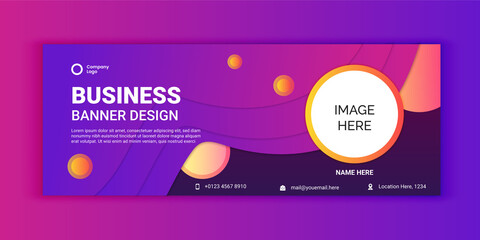 Personal Business gradient Facebook Cover Web Banner Social Media Template.