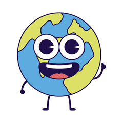 Sticker - world planet earth school supply kawaii character