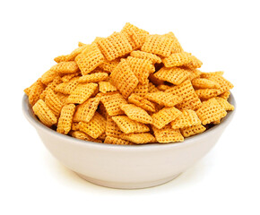 Wall Mural - Corn flakes texture in bowl background