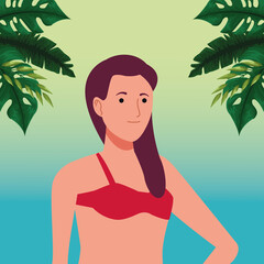 Sticker - young woman wearing swimsuit character