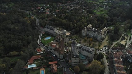 Wall Mural - Mondariz. Beautiful thermal village in Galicia,Spain. Aerial Drone Footage