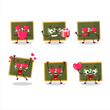 © kongvector - Chalk board cartoon character with love cute emoticon