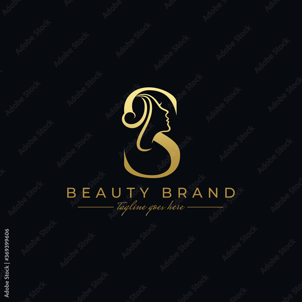Letter S Beauty Face, Hair Salon Logo Design Stock Vector | Adobe Stock