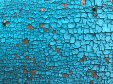 Grunge Wooden Texture Painted With Blue Paint