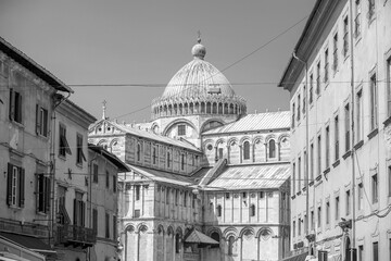 Pisa city downtown skyline cityscape in Italy