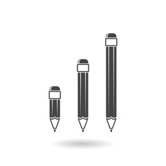 Poster - Pencils glyph icon with shadow