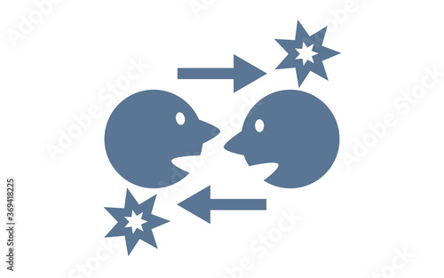 真正面での会話は危険だと示すアイコンイラスト Acheter Ce Vecteur Libre De Droit Et Decouvrir Des Vecteurs Similaires Sur Adobe Stock Adobe Stock