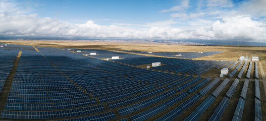 Wall Mural - aerial view of a photovoltaic power station