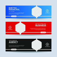 Wall Mural - Vector abstract design banner web template. collection of horizontal business ad banner. vector illustration