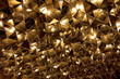 Abstract gold background. 3d rendering black and gold piramid