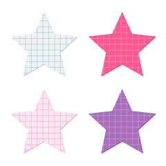 Wall Mural - Star shape cut out of squared graph paper