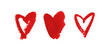 Heart love sign romantic kiss written by lipstick trace red on white background
