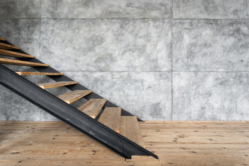 Wall Mural - Wooden staircase in house with contemporary interior