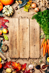 Wall Mural - Healthy food cooking background, space for your text