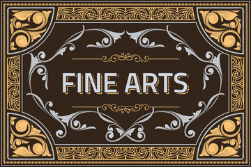 Wall Mural - Vintage decorative ornate label design