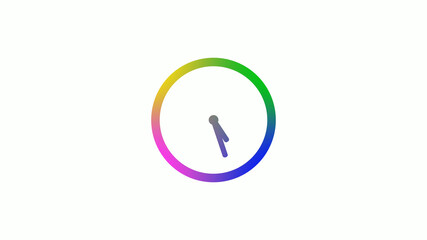 4 color counting down clock icon on white background,Clock icon