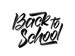 Wall Mural - vector handwritten calligraphic lettering composition of back to school on white background
