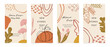© TWINS DESIGN STUDIO - Autumn Social media stories and post template vector set. Cover background with Abstract shape and floral.  Autumn sale banner Vector illustration.