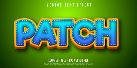 Patch text, cartoon style editable text effect