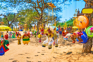 Poster - The wooden horse-puppet  Bagan, Myanmar