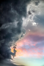 Changing Weather At Sundown - Storm, Front, Dark, Clouds, Sunset, Sky, Colors, Beautiful, Foreboding, Dark, Weather, Skies, Pastel, Rain, Changing, Change, Meteorology, Rolling, Stormy, Cloudy, Ominou