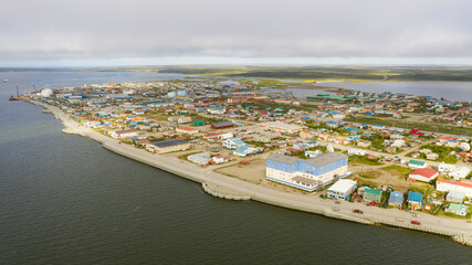 Aerial View Over the Northwest Arctic Borough of Kotzebue Alaska