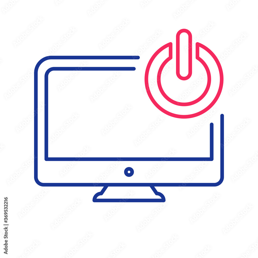 Log Off Computer Graphic Computer monitor log off icon, power shut down sign, web icon Stock ...