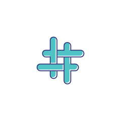 Wall Mural - Hashtag symbol creative design template