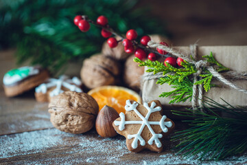 christmas cookies and christmas decorations