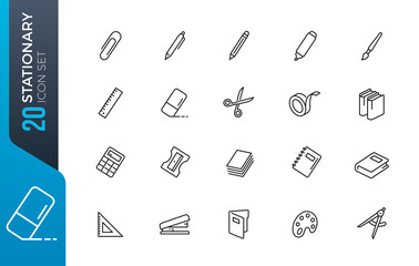 minimal stationary icon set