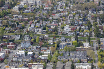 Poster - Aerial shot of the cityscape of Seattle, USA, during daylight