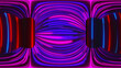 3d rendering of HDRI Cart background. Computer generated abstract composition of colored neon lines on dark