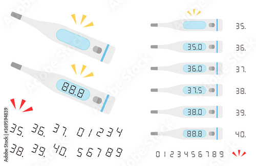 体温計のカラーイラストセット 主線なし Stock Vector Adobe Stock 体温計のカラーイラストセット 主線なし Stock Vector Adobe Stock