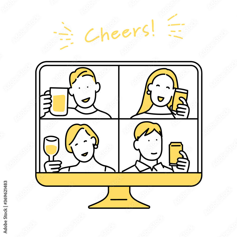 オンライン飲み会をするイラスト素材 Stock Gamesageddon オンライン飲み会をするイラスト素材 Stock Gamesageddon