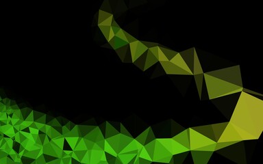 Dark Green, Yellow vector blurry triangle template. Shining illustration, which consist of triangles. Template for your brand book.