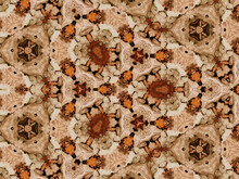 Abstract Kaleidoscope Patterned Background In Brown And Beige Colors
