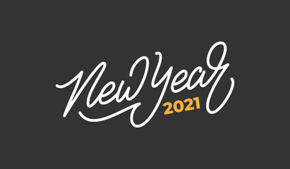 Wall Mural - New Year 2021. Lettering calligraphy for New Year celebration