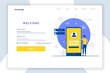 Modern flat design login landing page template. Illustration for websites, landing pages, mobile applications, posters and banners.