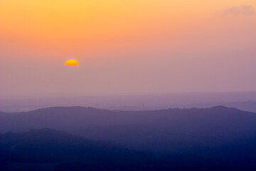 Wall Mural - Scenic sunset over island of Menorca. Baleares, Spain