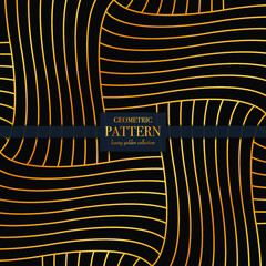 Vector Black & Gold Geometric Seamless Pattern. Abstract geometric pattern. Golden texture.Seamless geometric pattern. Abstract geometric pattern with lines. Dark and gold texture.