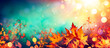 Abstract Autumn With Red Leaves On Blurred Background - Colors Trend 2020