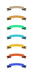 set of blank colorful ribbons with copy space on white background