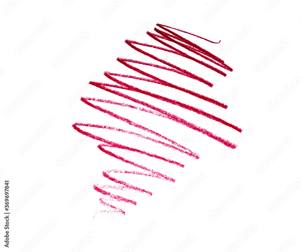 Color pencil crayon lines on white background. Abstract isolated ...